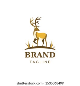 Elegant luxurious deer logo template