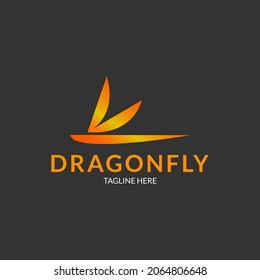 elegant and luxurious dragonfly abstract logo