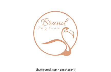 Elegant and luxurious flamingo template logo