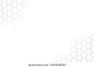 Elegant Luxurious Honeycomb or Hexagon shape Background. Copy space in center