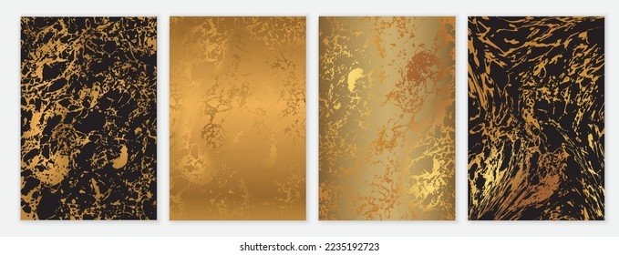 Elegant Luxurious Marble Background Set with Gold and Black Color and Luxury Texture