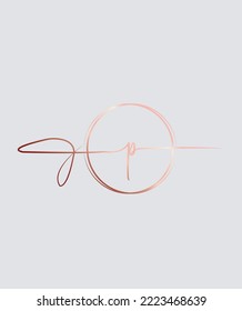 An elegant, luxurious, natural with a beautiful signature touch letter type P vector logo template