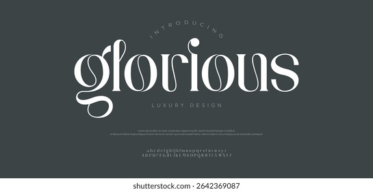 Elegant luxurious premium logo alphabet font . Typography modern classic lettering serif italic fonts decorative wedding vintage retro logos. vector illustration