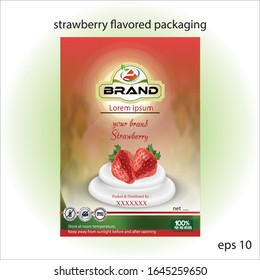 An elegant and luxurious strawberry flavor packaging template for bottles, boxes and other labels