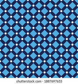 Elegant and luxurious style squares and polka dots seamless pattern. Dotted background with circles, round dots. Flat vector illustration for printing on fabric, wrapping paper, web backgrounds, scrap
