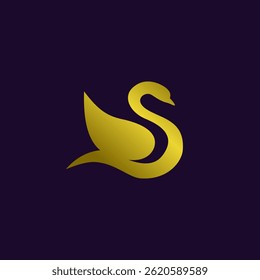 Elegante e luxuoso logotipo de cisne. Perfeito para marcas de beleza, moda ou premium.