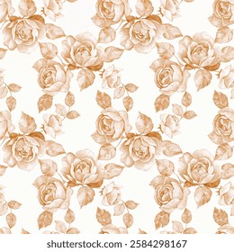 elegant and luxurious watercolor flower pattern illustration