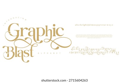 Elegant luxury abstract digital technology logo font alphabet. Minimal modern urban fonts for logo, brand etc. Typography typeface uppercase lowercase and number. vector illustration