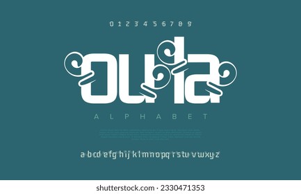 Elegant luxury abstract wedding fashion logo font alphabet. Minimal classic urban fonts for logo, brand etc. Typography typeface uppercase lowercase and number. vector illustration