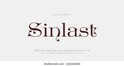 Elegant luxury alphabet letters Font. Minimal modern urban fonts for logo, brand etc. Typography vector illustration
