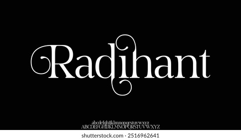 elegant luxury alphabet letters and numbers. Elegant wedding typography classic serif font decorative vintage retro. Creative vector illustration