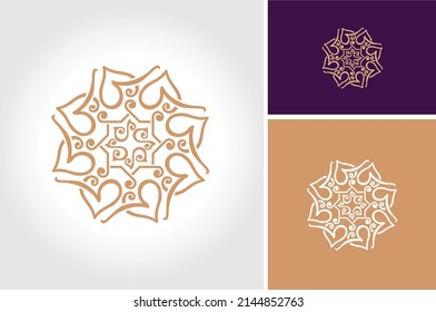 Elegant Luxury Artistic Golden Mandala, Gold Beauty Floral Pattern Art symbol logo design