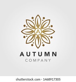 Elegant Luxury autumn Flower Mandala logo design
