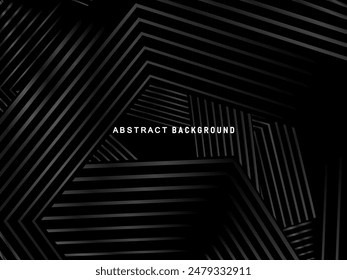 Elegant Luxury Background. Black Gradient Line Effect Display. Realistic 3d wallpaper striped pattern. Elegant background for posters, websites, brochures, cards, banners, certificates, etc.