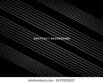 Elegante Fondo De Lujo. Visualización del efecto de línea de degradado negro. Patrón de rayas de Fondo de pantalla 3D realista. Fondo elegante para carteles, Sitios web, folletos, tarjetas, Anuncios, certificados, etc.