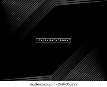 Eleganter Luxus-Hintergrund. Anzeige des Schwarz-Farbverlaufseffekts. Realistisches 3D-Bildschirmhintergrund-Streifenmuster. Eleganter Hintergrund für Plakate, Websites, Broschüren, Karten, Banner, Zertifikate, etc.