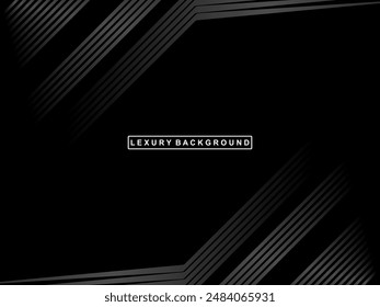 Elegante Fondo De Lujo. Visualización del efecto de línea de degradado negro. Patrón de rayas de Fondo de pantalla 3D realista. Fondo elegante para carteles, Sitios web, folletos, tarjetas, Anuncios, certificados, etc.