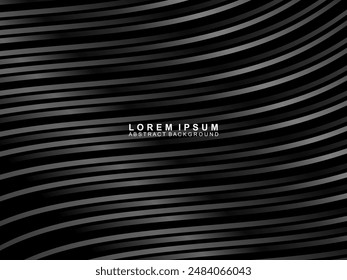 Elegant Luxury Background. Black Gradient Line Effect Display. Realistic 3d wallpaper striped pattern. Elegant background for posters, websites, brochures, cards, banners, certificates, etc.