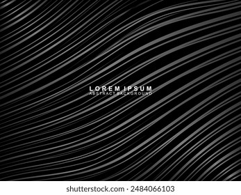 Elegant Luxury Background. Black Gradient Line Effect Display. Realistic 3d wallpaper striped pattern. Elegant background for posters, websites, brochures, cards, banners, certificates, etc.