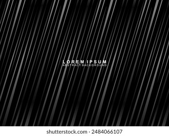 Elegante Fondo De Lujo. Visualización del efecto de línea de degradado negro. Patrón de rayas de Fondo de pantalla 3D realista. Fondo elegante para carteles, Sitios web, folletos, tarjetas, Anuncios, certificados, etc.