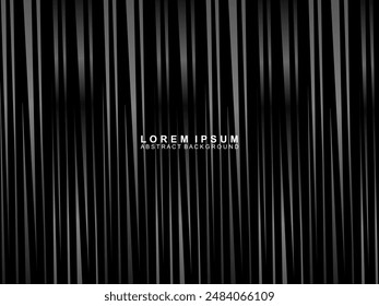 Elegante Fondo De Lujo. Visualización del efecto de línea de degradado negro. Patrón de rayas de Fondo de pantalla 3D realista. Fondo elegante para carteles, Sitios web, folletos, tarjetas, Anuncios, certificados, etc.