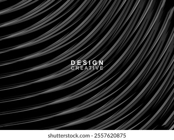 Elegant Luxury Background. Black Gradient Curved Line Effect Display. Realistic 3d wallpaper striped pattern. Elegant background for posters, websites, brochures, cards, banners, certificates, etc.