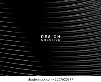 Elegant Luxury Background. Black Gradient Curved Line Effect Display. Realistic 3d wallpaper striped pattern. Elegant background for posters, websites, brochures, cards, banners, certificates, etc.
