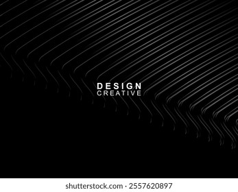 Elegant Luxury Background. Black Gradient Curved Line Effect Display. Realistic 3d wallpaper striped pattern. Elegant background for posters, websites, brochures, cards, banners, certificates, etc.