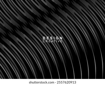 Elegant Luxury Background. Black Gradient Curved Line Effect Display. Realistic 3d wallpaper striped pattern. Elegant background for posters, websites, brochures, cards, banners, certificates, etc.