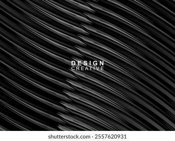 Elegant Luxury Background. Black Gradient Curved Line Effect Display. Realistic 3d wallpaper striped pattern. Elegant background for posters, websites, brochures, cards, banners, certificates, etc.