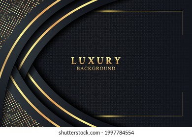 Elegant Luxury Background Concept With Black And Gold Texture. Creative Illustration For Poster, Web, Landing, Page, Cover, Ad, Greeting, Card, Promotion. Eps 10 Vector.