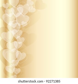 elegant luxury background with many golden hearts