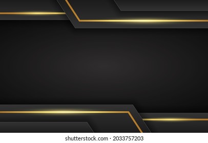 Elegant and Luxury Black Gold Background Banner Presentation