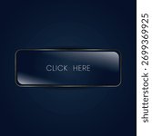 Elegant luxury black web button with gold outline and soft shine, perfect for premium websites., premium product design concepts. Vector illustration