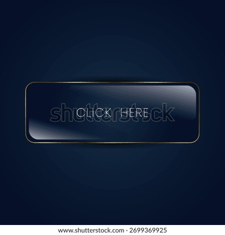 Elegant luxury black web button with gold outline and soft shine, perfect for premium websites., premium product design concepts. Vector illustration