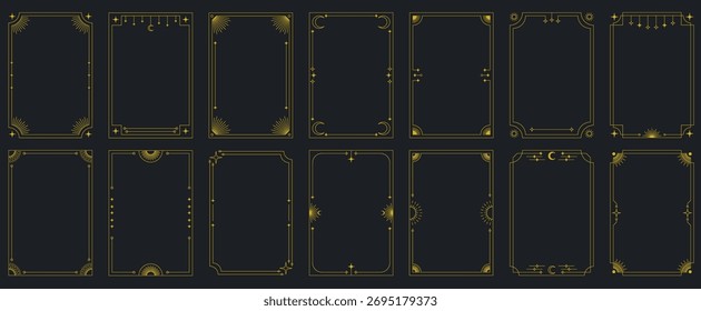 Elegantes bordes y marcos de lujo, marcos art déco y colección minimalista. Plantillas de Vector