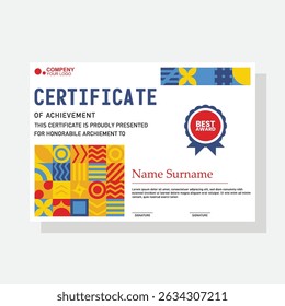 Modelo de certificado elegante e luxuoso. Projeto de negócios, prêmio, certificado de treinamento ou diploma