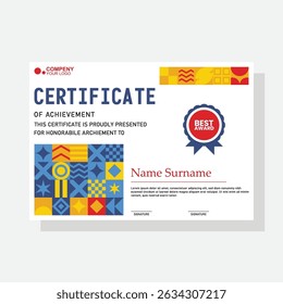 Elegant and luxury certificate template. Business, Award, Training certificate or diploma design