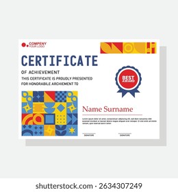 Elegant and luxury certificate template. Business, Award, Training certificate or diploma design