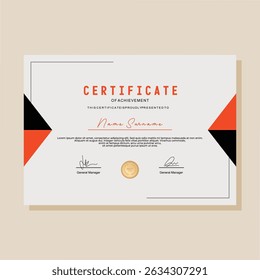 Elegant and luxury certificate template. Business, Award, Training certificate or diploma design
