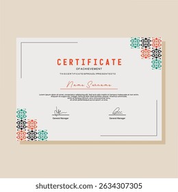 Elegant and luxury certificate template. Business, Award, Training certificate or diploma design