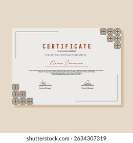 Elegant and luxury certificate template. Business, Award, Training certificate or diploma design