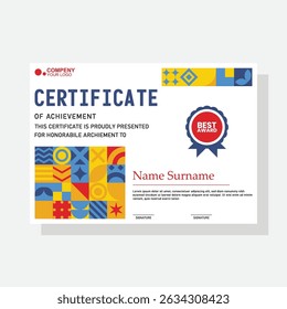 Elegant and luxury certificate template. Business, Award, Training certificate or diploma design