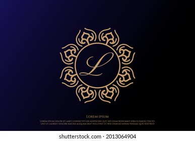 Eleganter Luxus-Circle-Blumenmuster Mandala Logo-Design-Vektorgrafik
