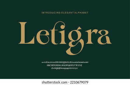 An elegant luxury classic fashion minimalist alphabet font vector for branding and logo