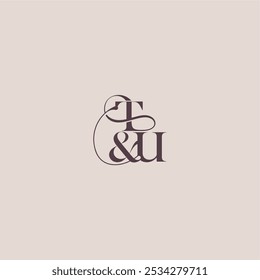 elegantes und luxuriöses Konzept TU Hochzeitskonzept Monogramm Buchstabe fett Serif Initial Kalligraphie