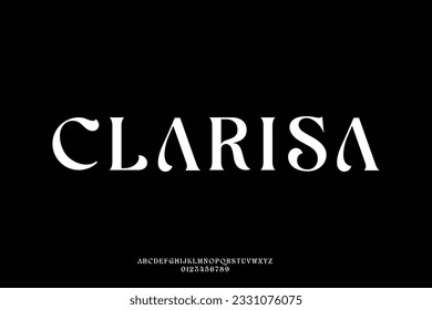 Elegant luxury curved typeface display font vector. Beautiful typography style illustration