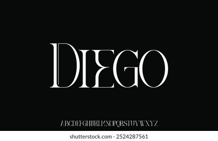 Elegant luxury curved typeface display font vector. Beautiful typography style illustration