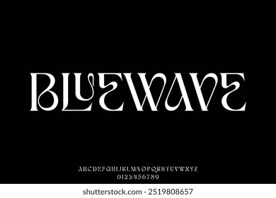 Elegant luxury curvy serif alphabet display font vector