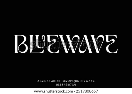 Elegant luxury curvy serif alphabet display font vector